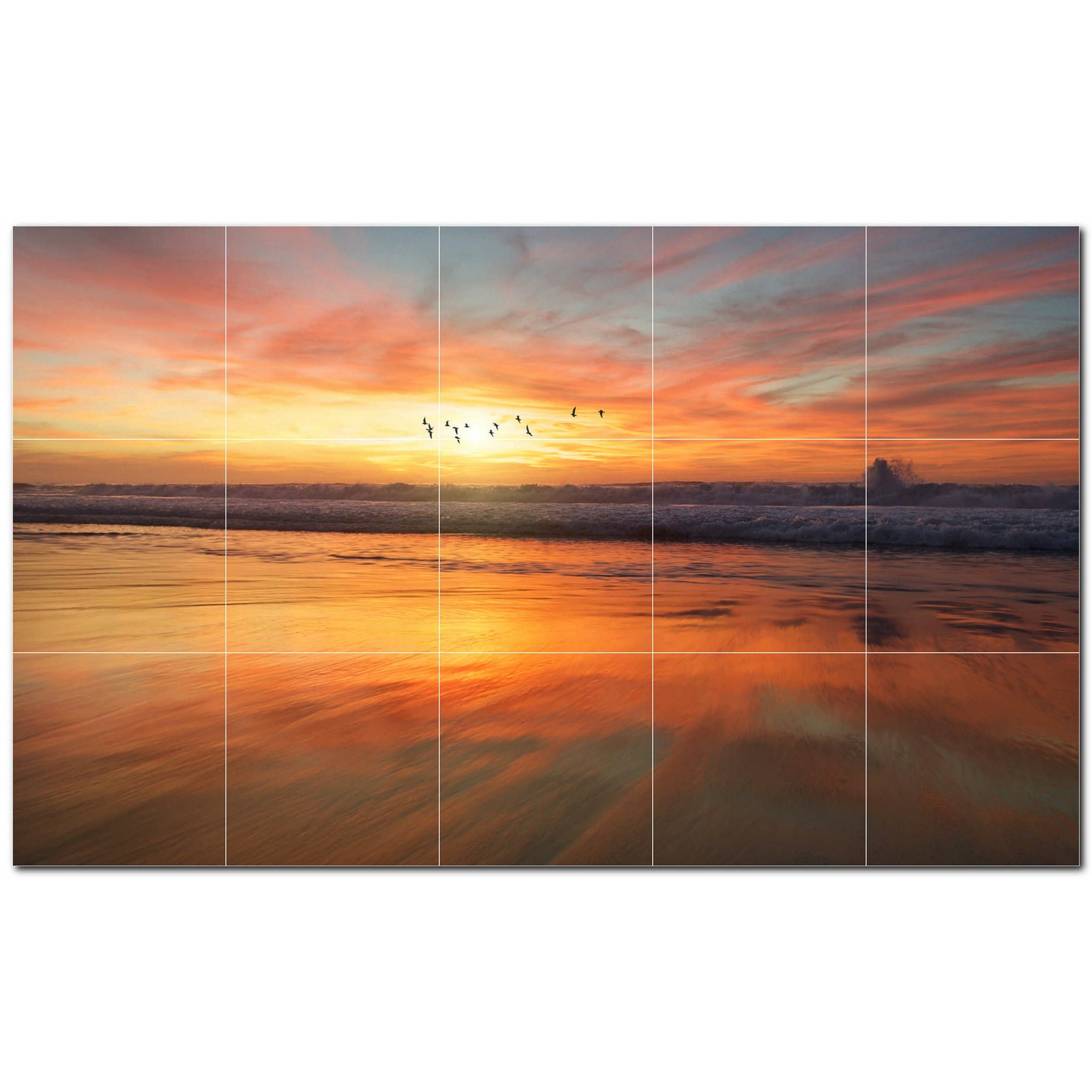 sunset ceramic tile wall mural kitchen backsplash bathroom shower p500971