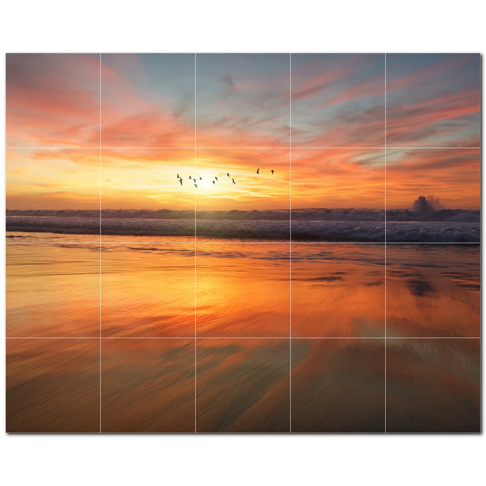 sunset ceramic tile wall mural kitchen backsplash bathroom shower p500971