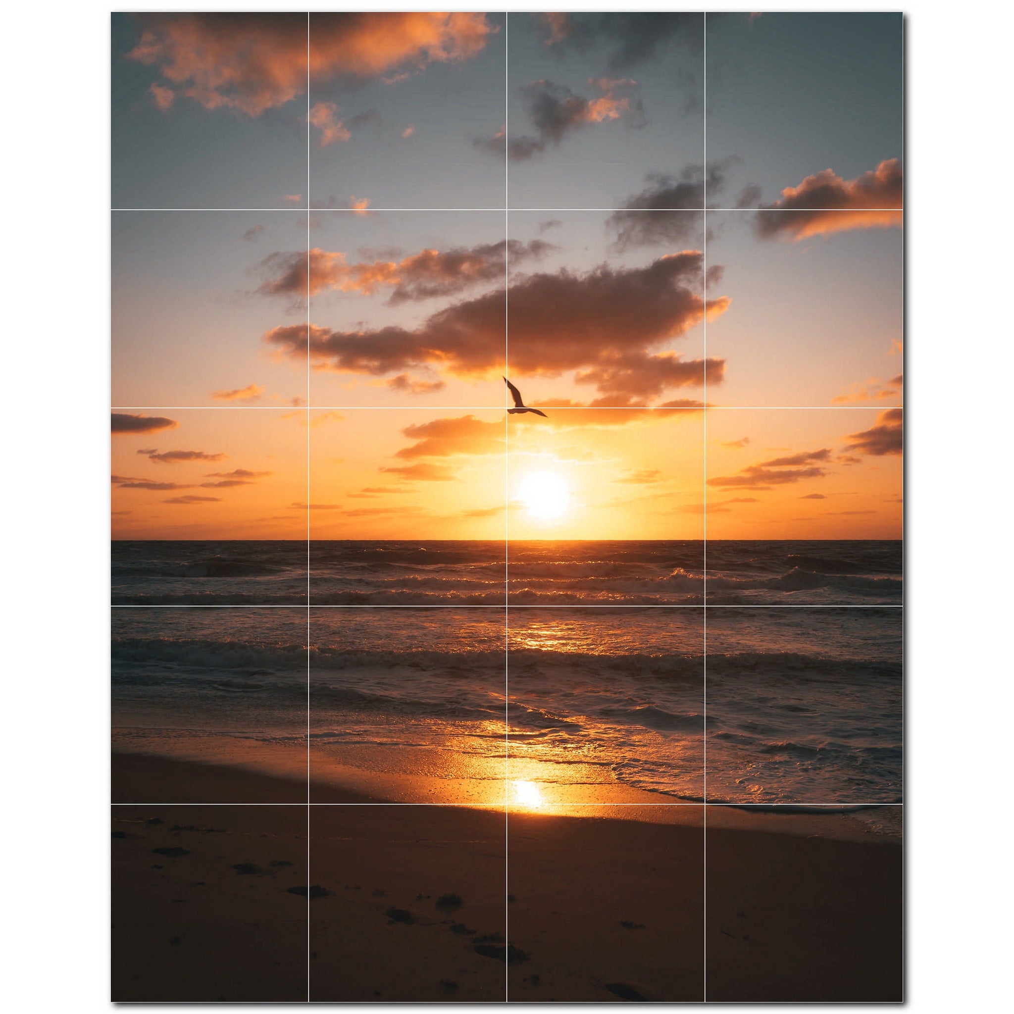 sunset ceramic tile wall mural kitchen backsplash bathroom shower p500975