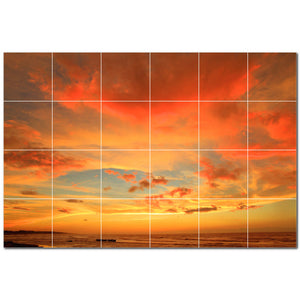 sunset ceramic tile wall mural kitchen backsplash bathroom shower p500977