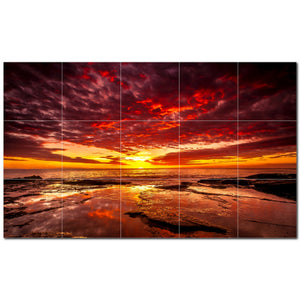 sunset ceramic tile wall mural kitchen backsplash bathroom shower p500980