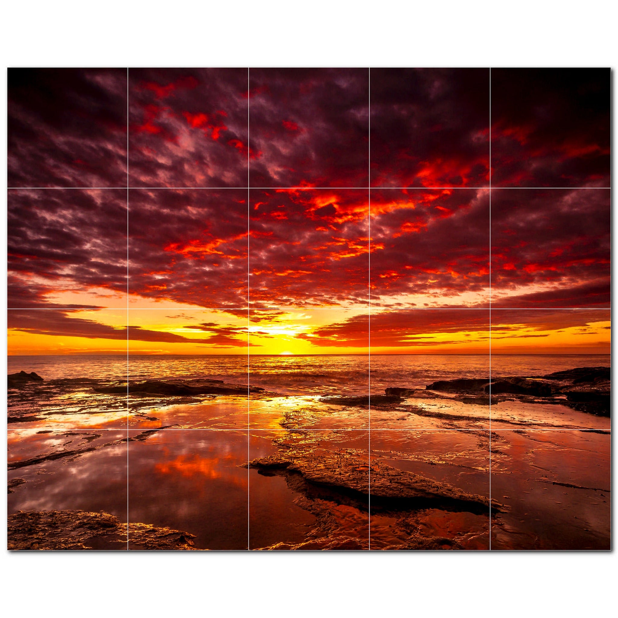 sunset ceramic tile wall mural kitchen backsplash bathroom shower p500980