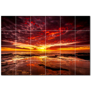 sunset ceramic tile wall mural kitchen backsplash bathroom shower p500980