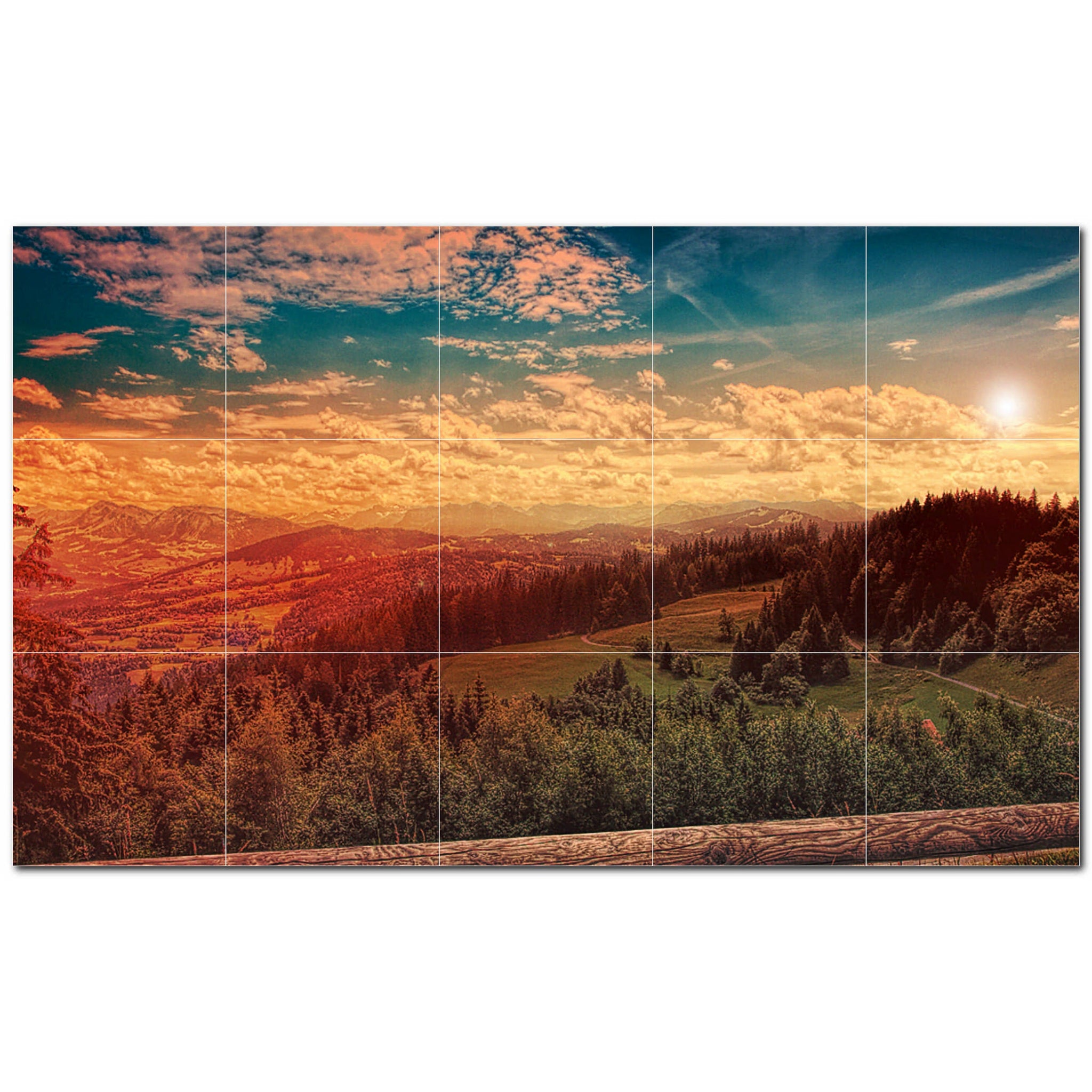 sunset ceramic tile wall mural kitchen backsplash bathroom shower p500984