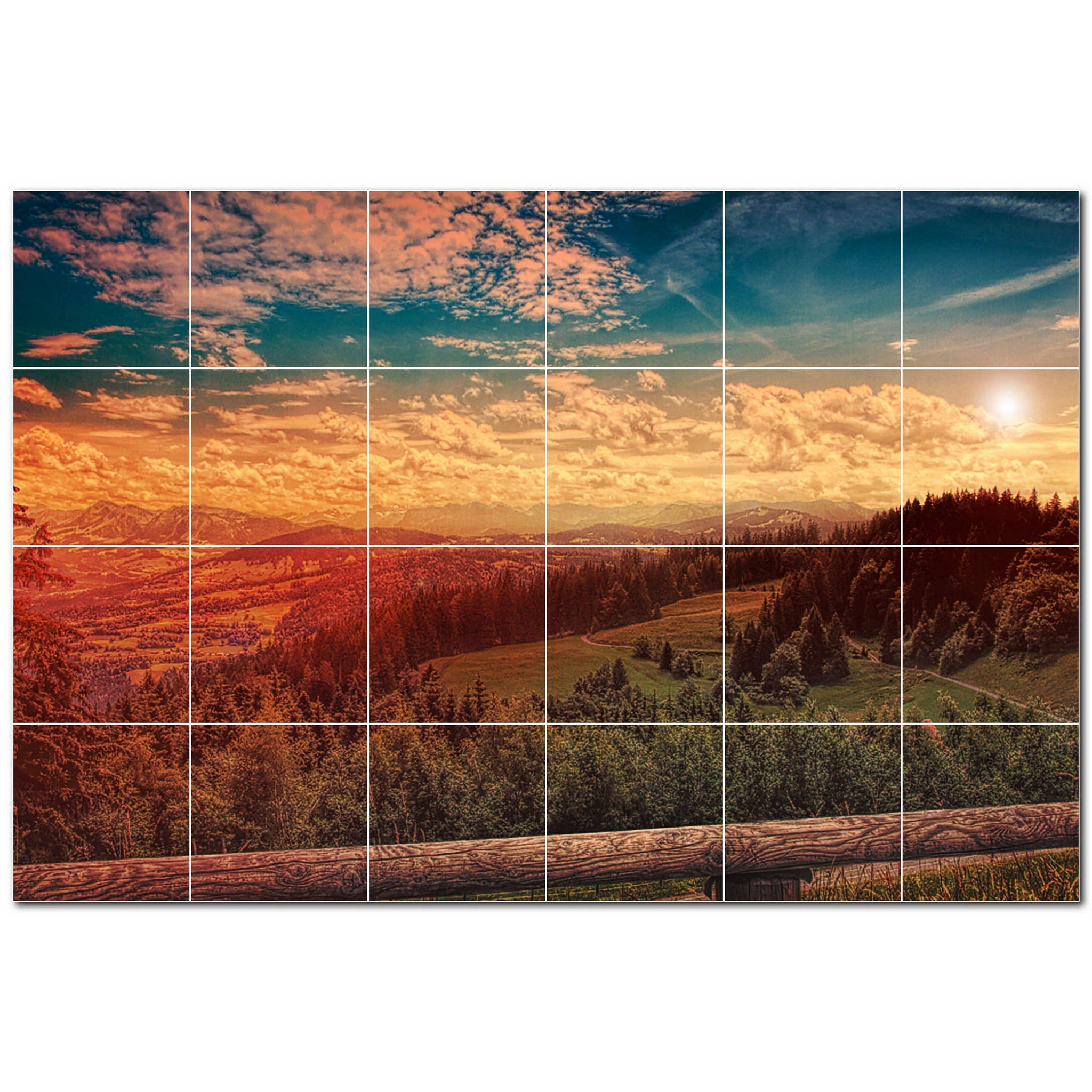 sunset ceramic tile wall mural kitchen backsplash bathroom shower p500984