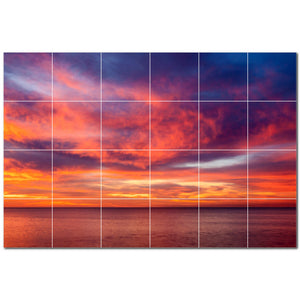 sunset ceramic tile wall mural kitchen backsplash bathroom shower p500992