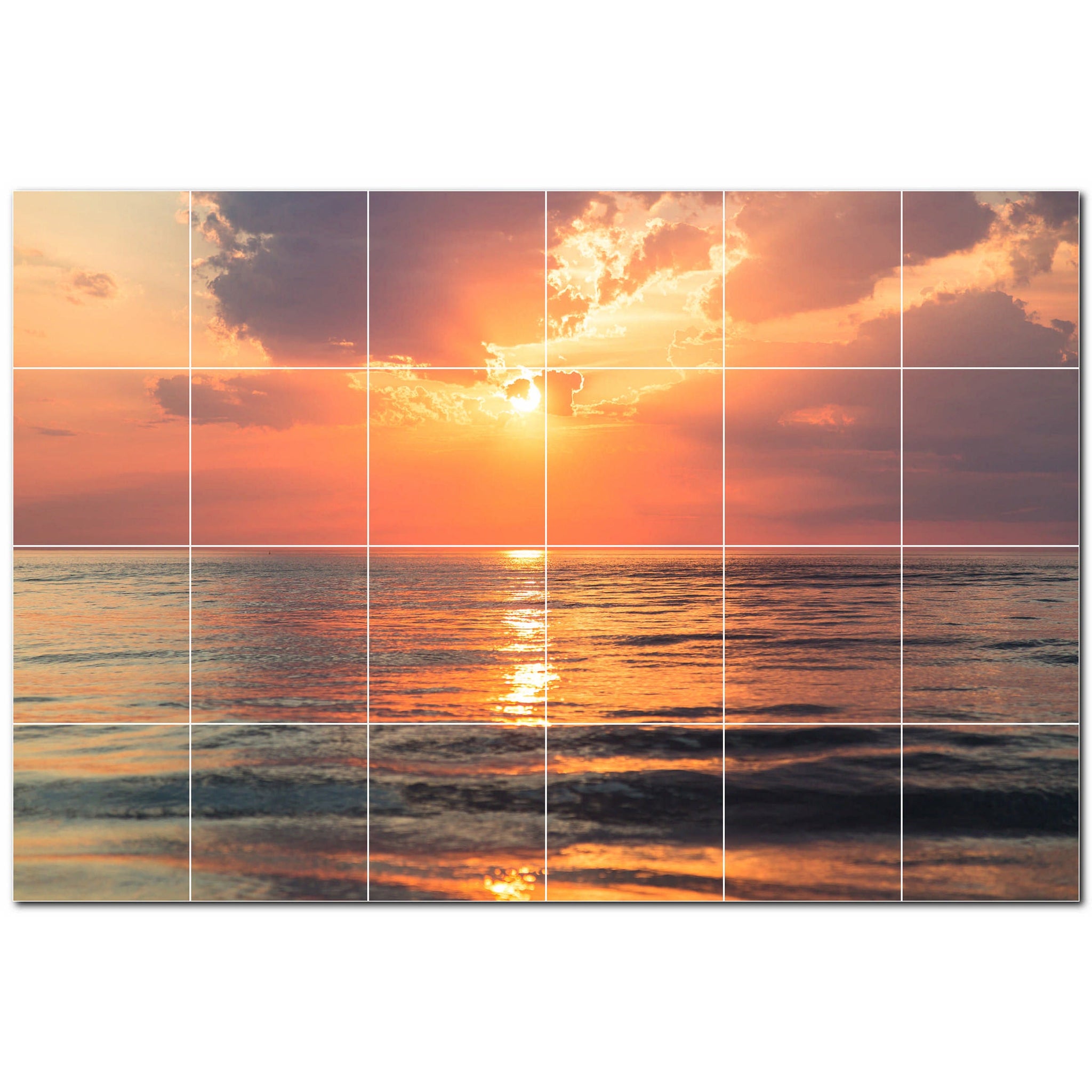 sunset ceramic tile wall mural kitchen backsplash bathroom shower p500997