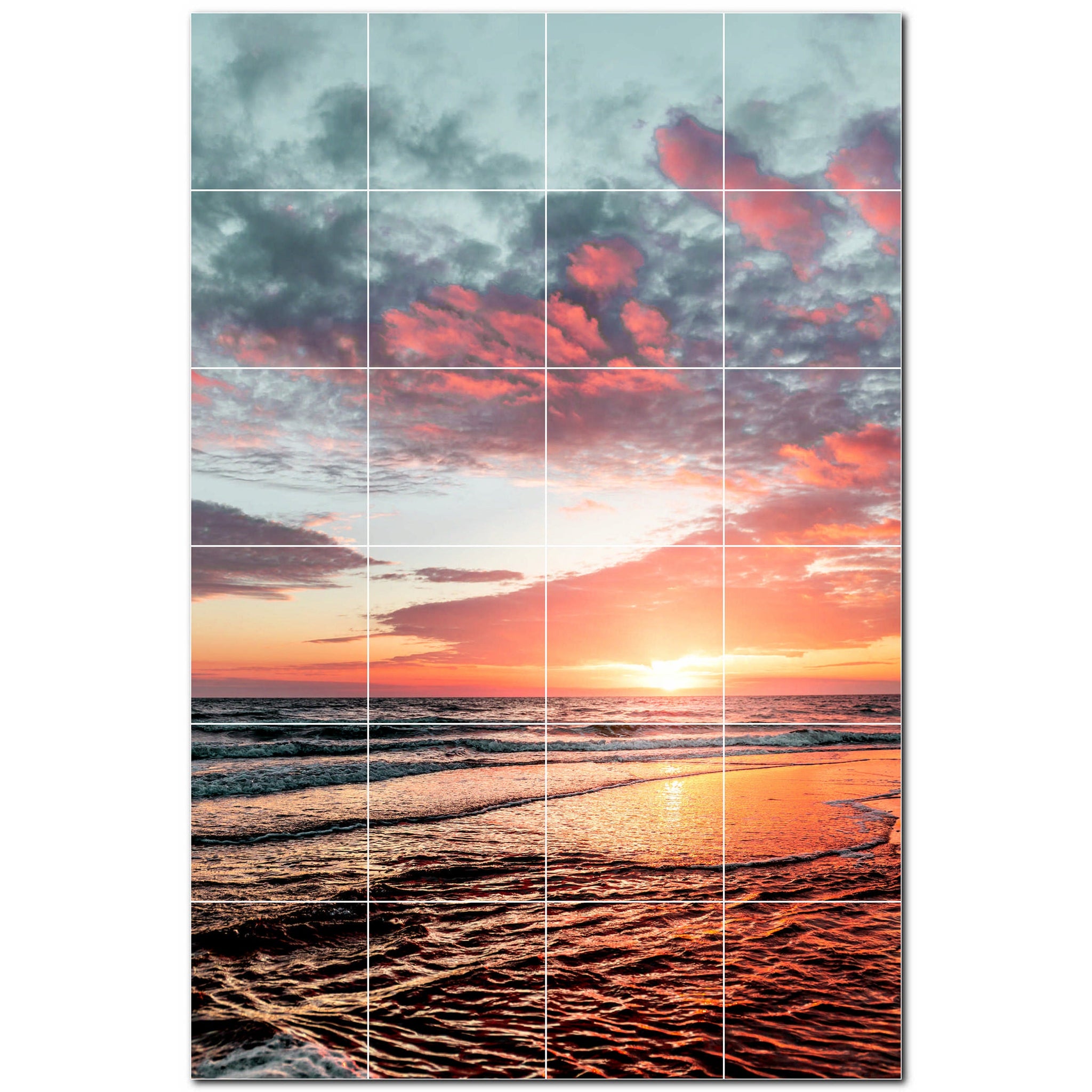 sunset ceramic tile wall mural kitchen backsplash bathroom shower p500999