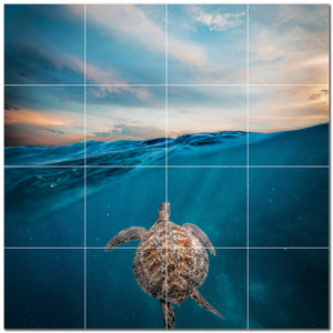 turtle ceramic tile wall mural kitchen backsplash bathroom shower p501076