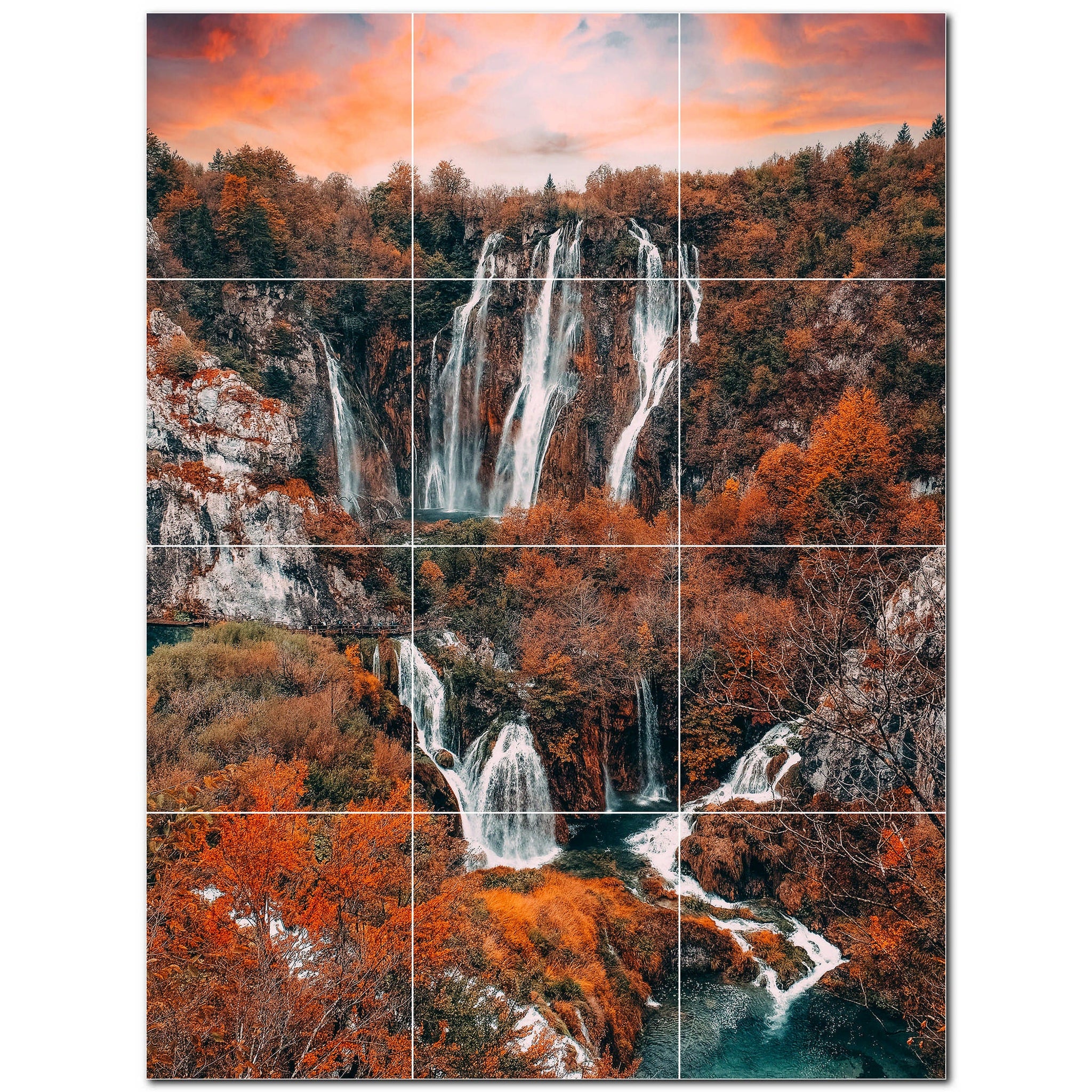 waterfalls ceramic tile wall mural kitchen backsplash bathroom shower p501091