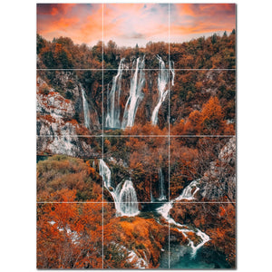 waterfalls ceramic tile wall mural kitchen backsplash bathroom shower p501091