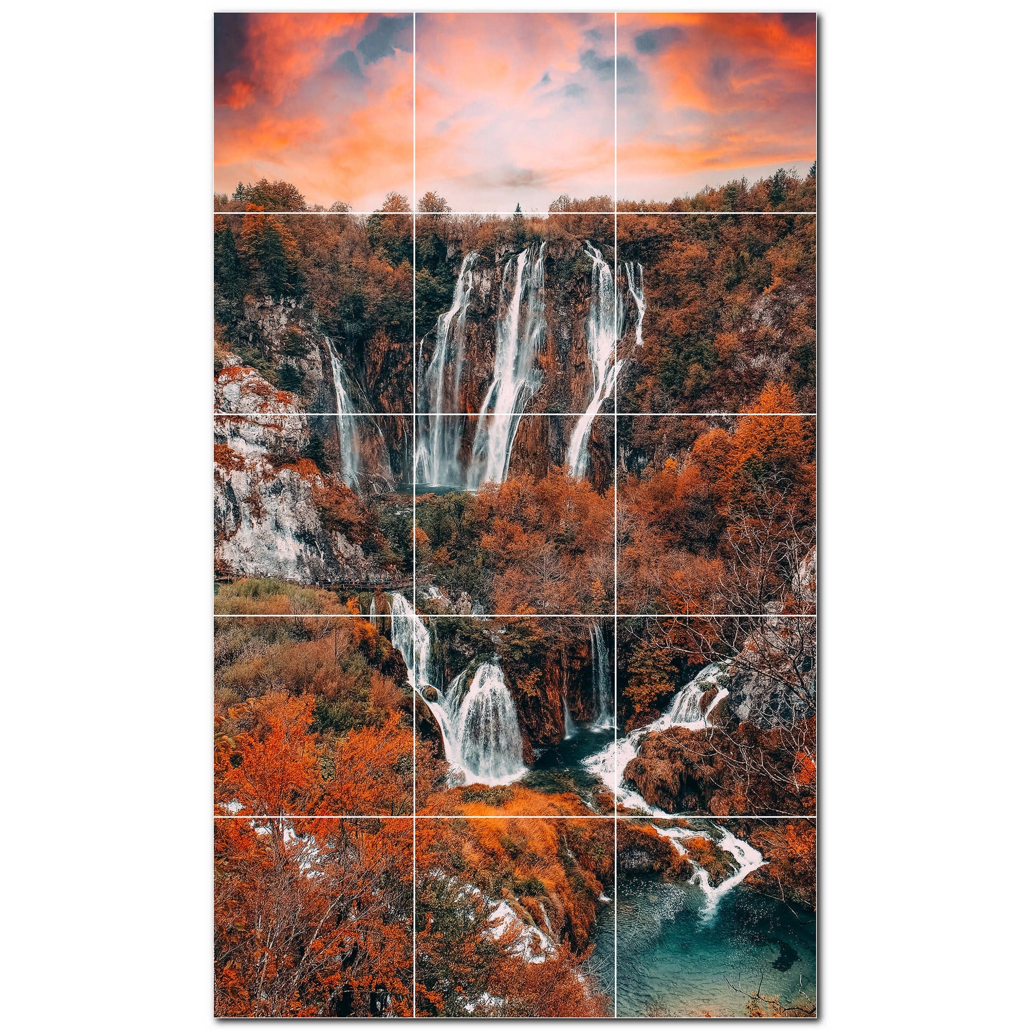 waterfalls ceramic tile wall mural kitchen backsplash bathroom shower p501091