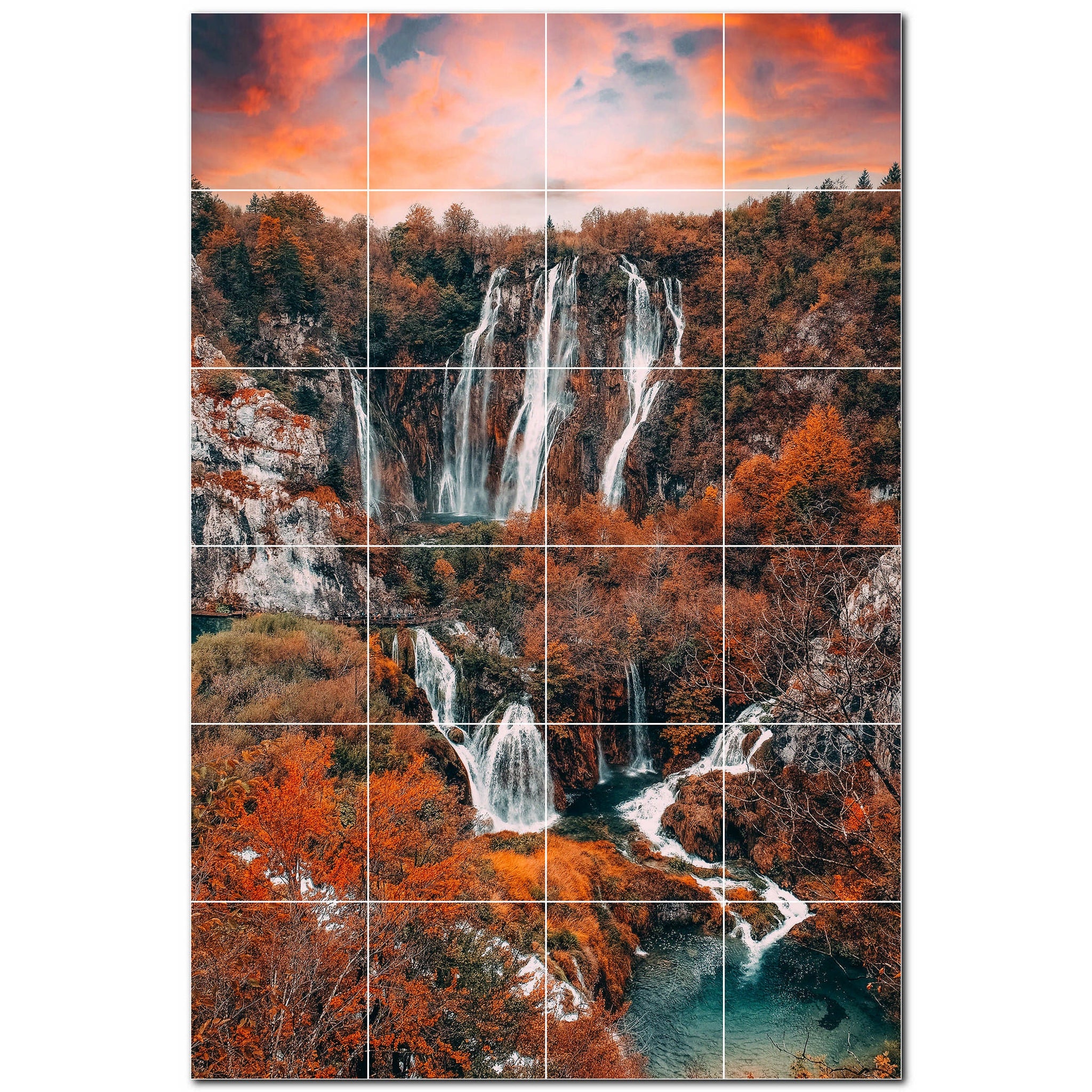 waterfalls ceramic tile wall mural kitchen backsplash bathroom shower p501091