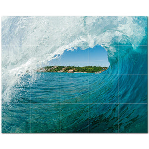 waves ceramic tile wall mural kitchen backsplash bathroom shower p501150