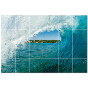 waves ceramic tile wall mural kitchen backsplash bathroom shower p501150