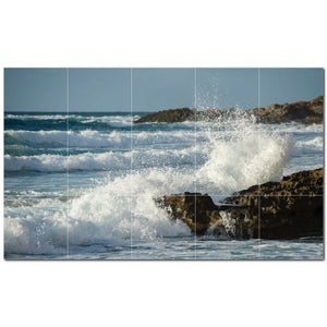 waves ceramic tile wall mural kitchen backsplash bathroom shower p501151