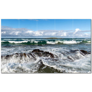 waves ceramic tile wall mural kitchen backsplash bathroom shower p501152