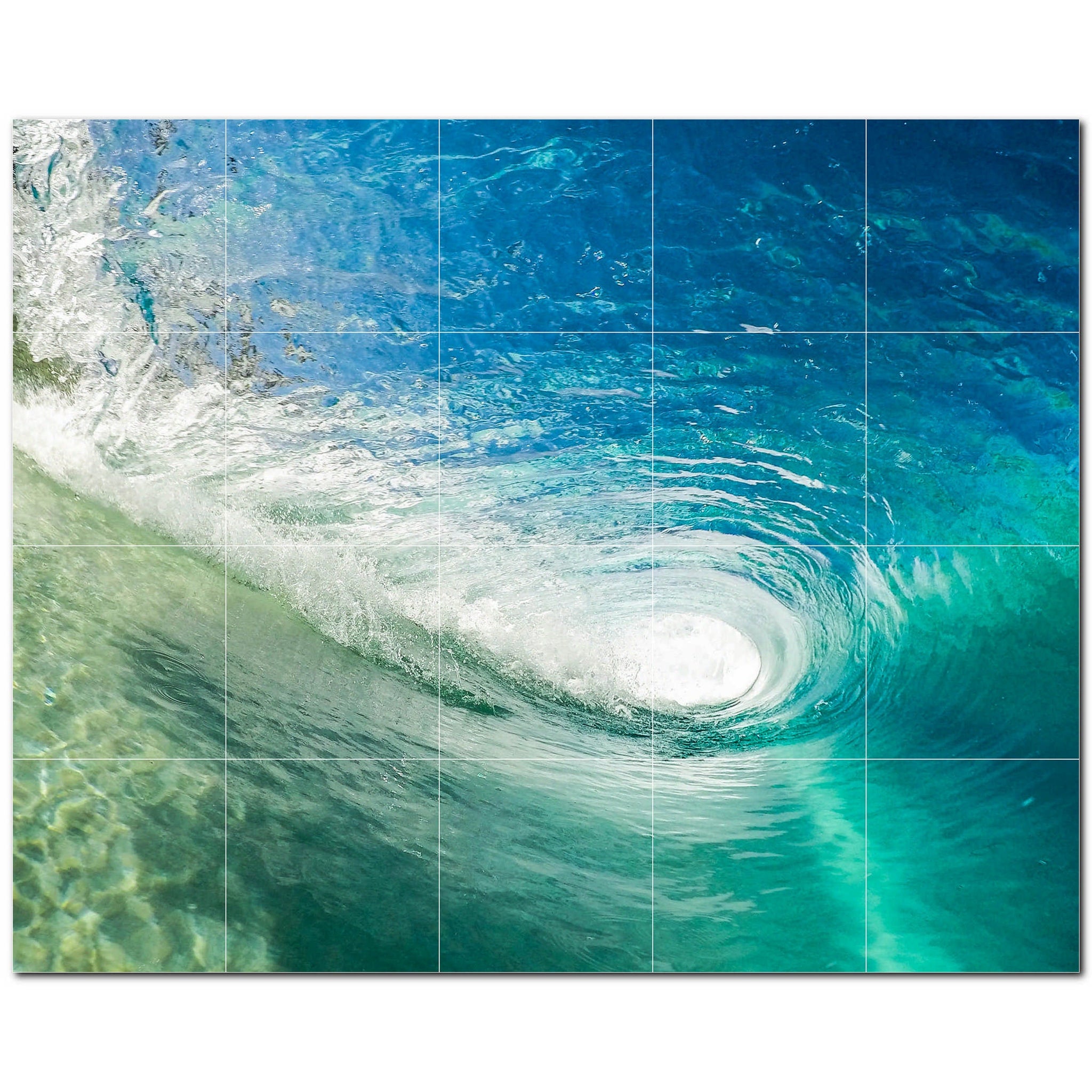 waves ceramic tile wall mural kitchen backsplash bathroom shower p501161