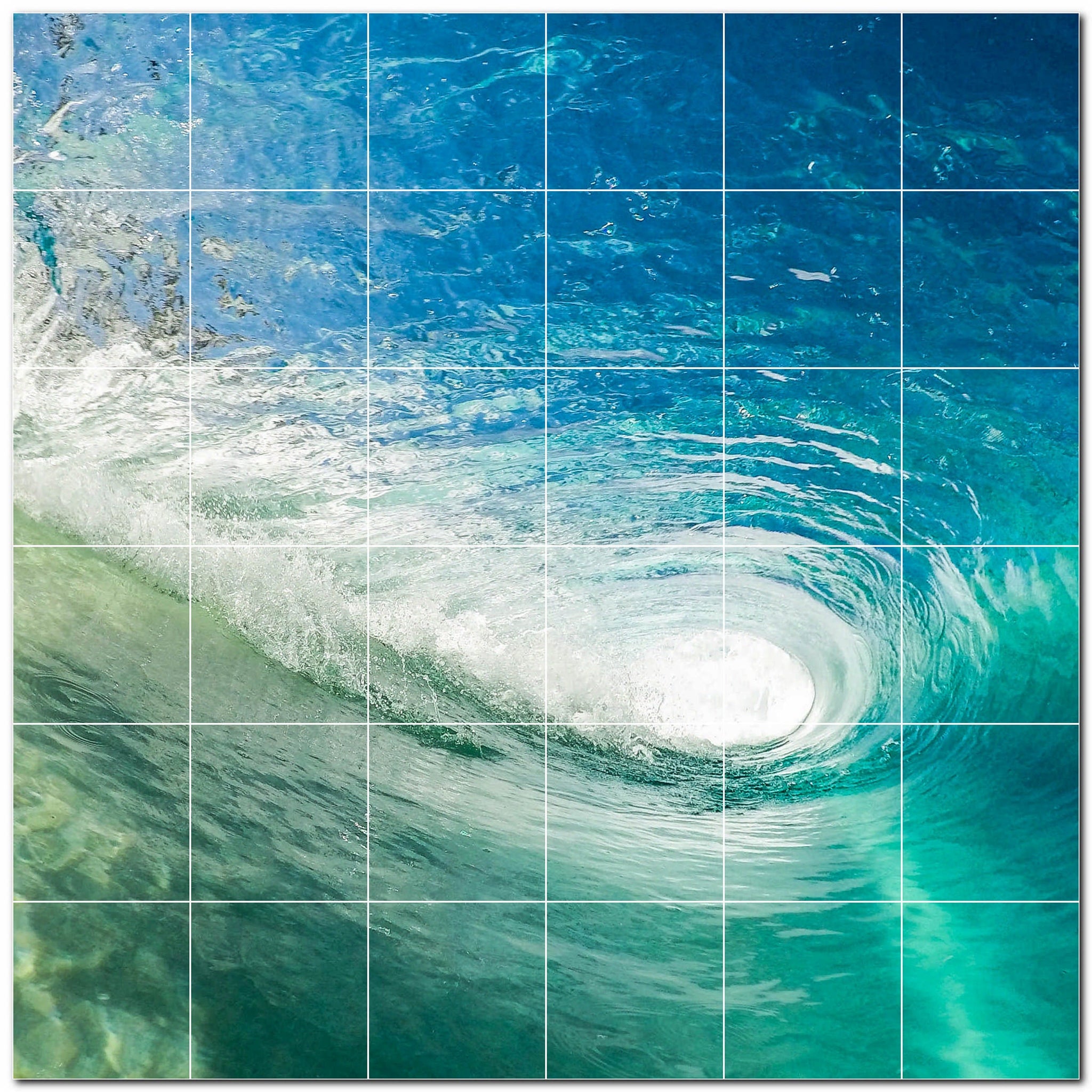 waves ceramic tile wall mural kitchen backsplash bathroom shower p501161