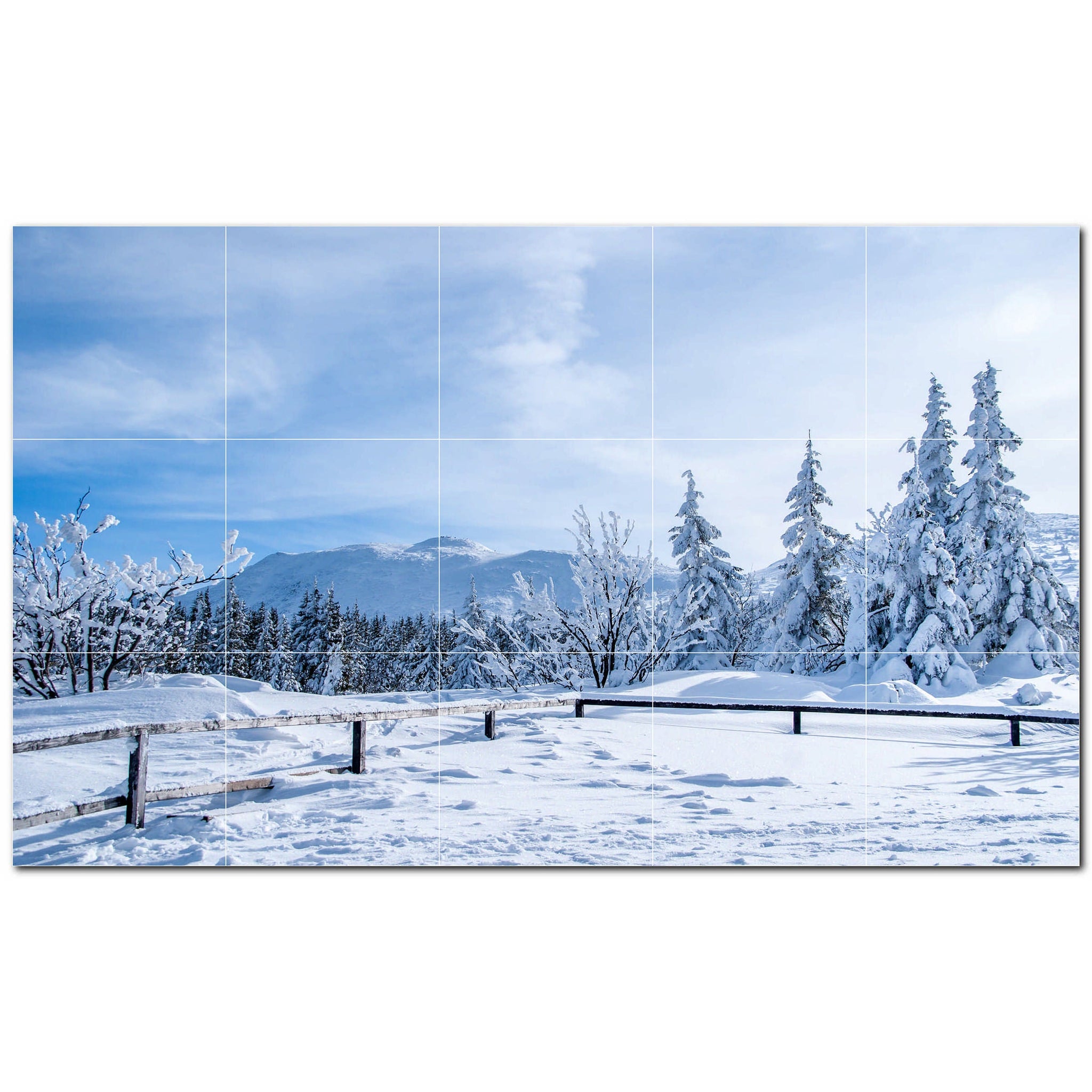 Winter Ceramic Tile Wall Mural Kitchen Backsplash Bathroom Shower P501221