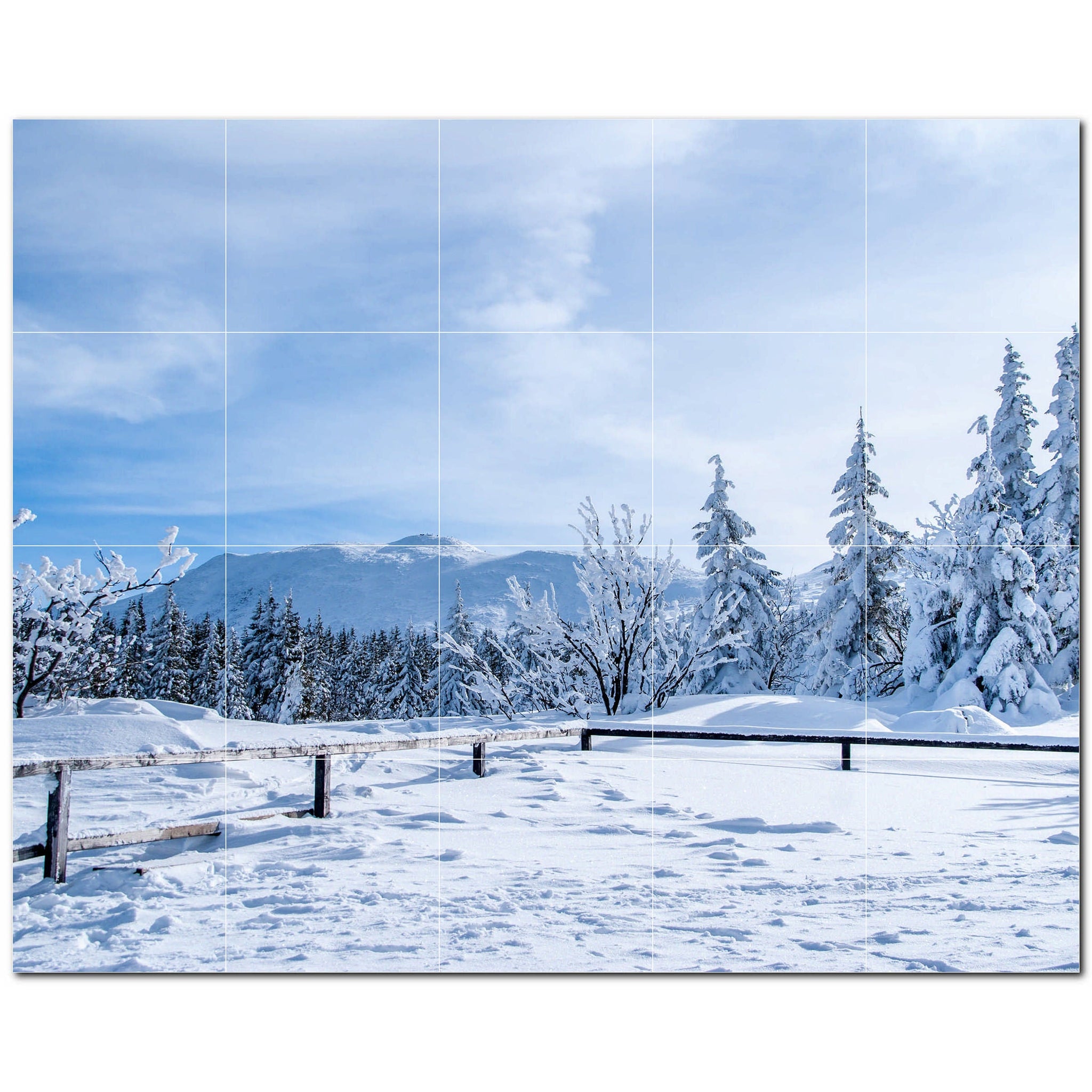 Winter Ceramic Tile Wall Mural Kitchen Backsplash Bathroom Shower P501221