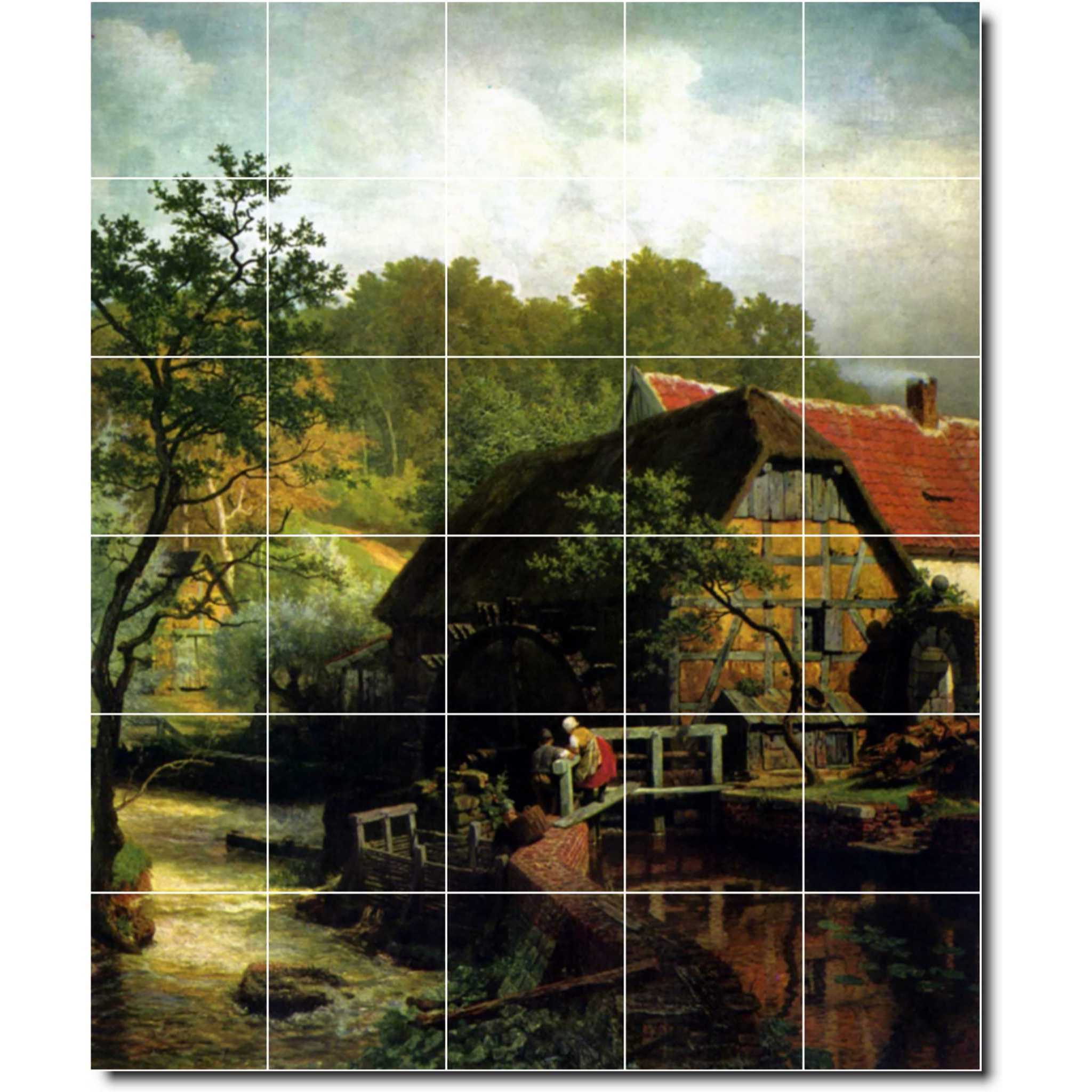 andreas achenbach country painting ceramic tile mural p00022