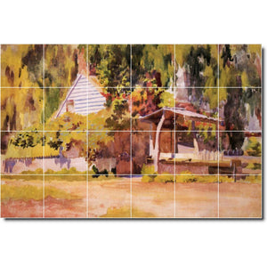 thomas anschutz country painting ceramic tile mural p00281