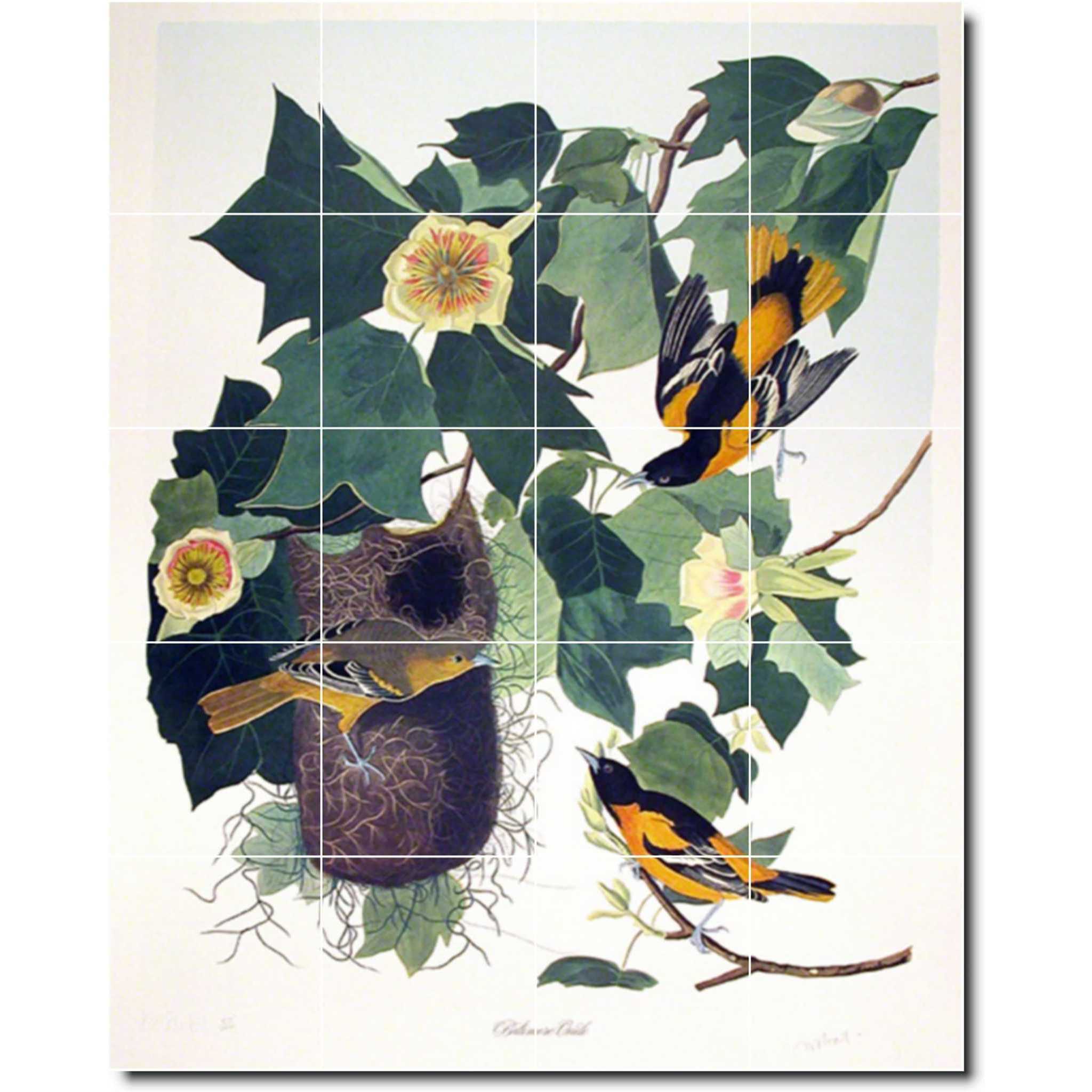 john audubon bird painting ceramic tile mural p00288