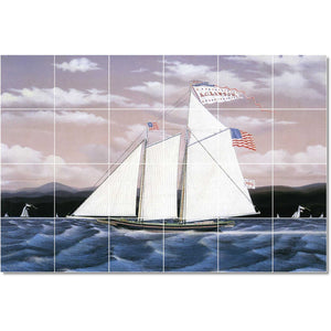 james bard boat ship painting ceramic tile mural p22037