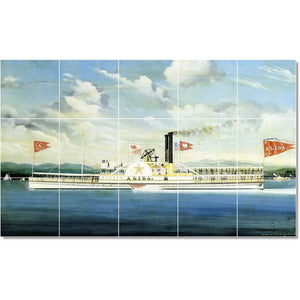 james bard boat ship painting ceramic tile mural p22039