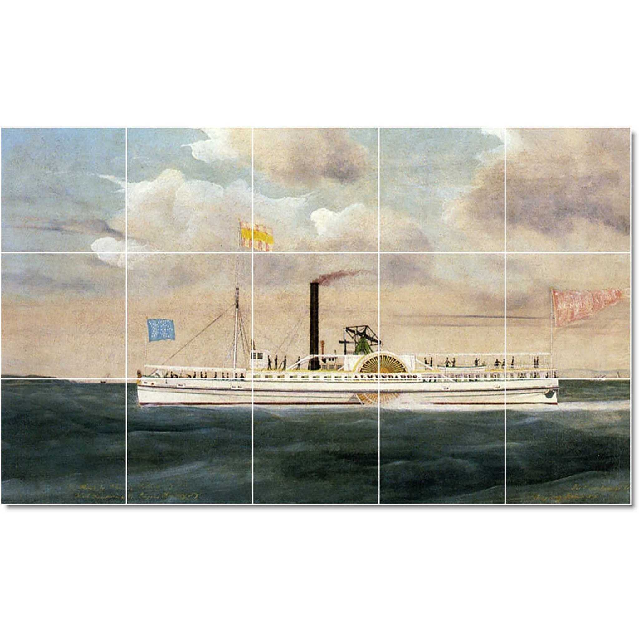 james bard boat ship painting ceramic tile mural p22040