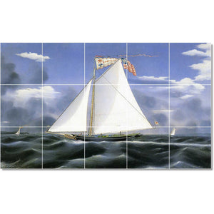 james bard boat ship painting ceramic tile mural p22044