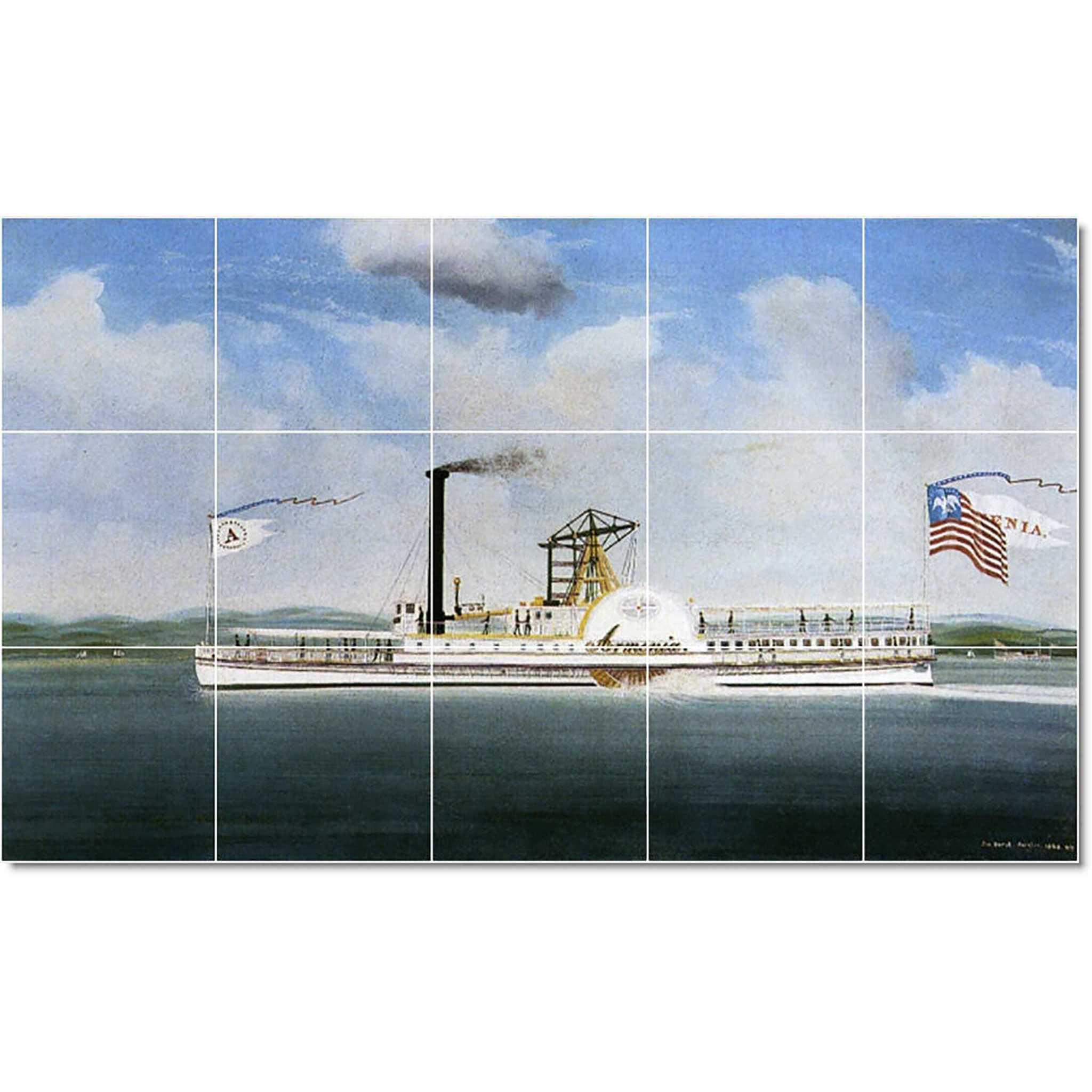 james bard boat ship painting ceramic tile mural p22047