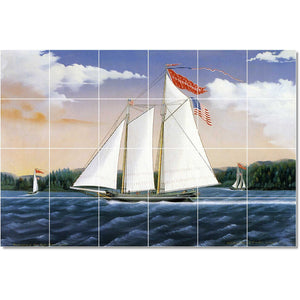james bard boat ship painting ceramic tile mural p22052