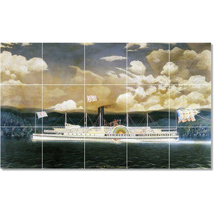 james bard boat ship painting ceramic tile mural p22057