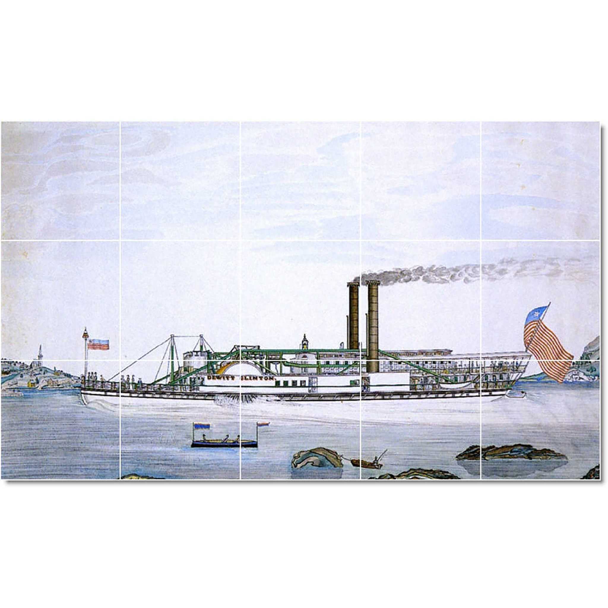 james bard boat ship painting ceramic tile mural p22062