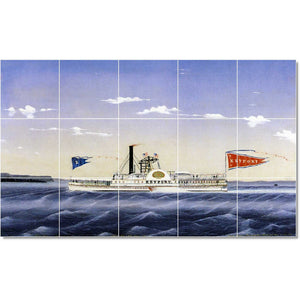 james bard boat ship painting ceramic tile mural p22080