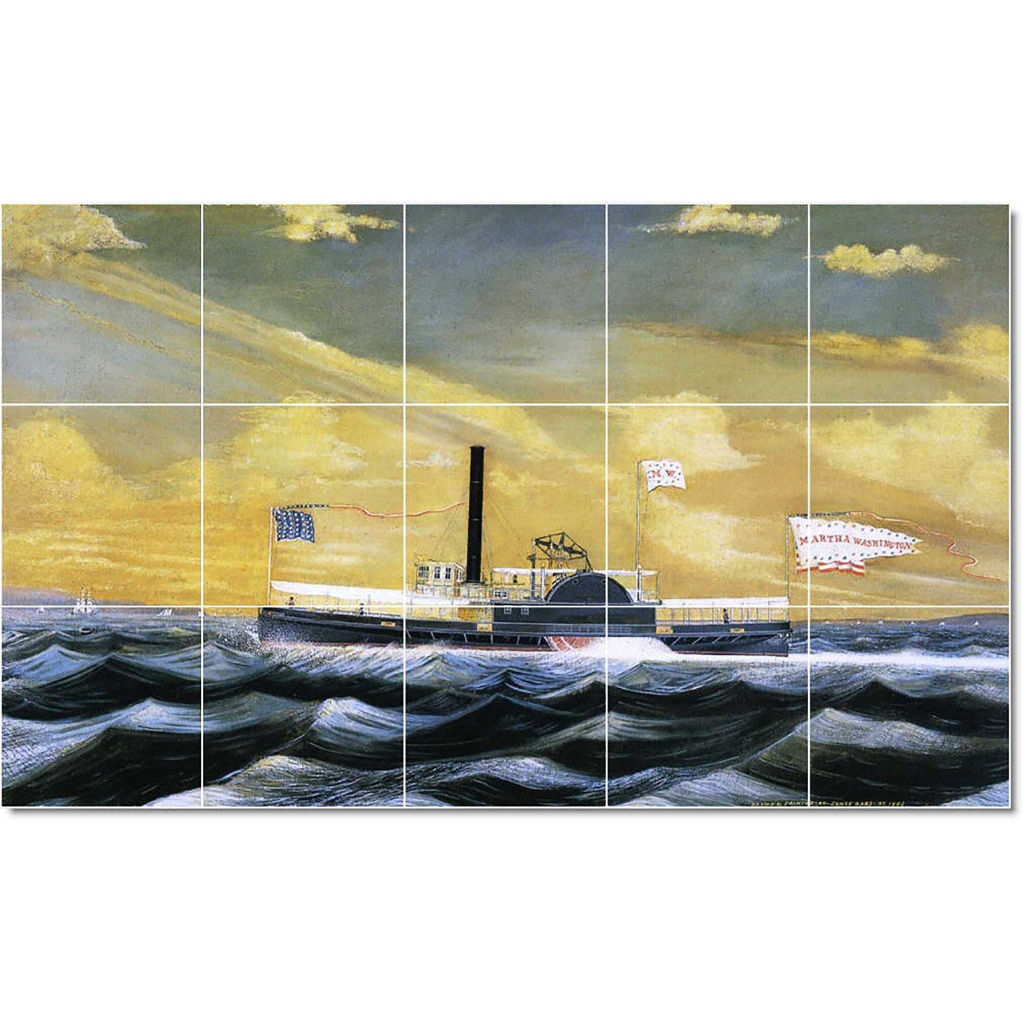 james bard boat ship painting ceramic tile mural p22084
