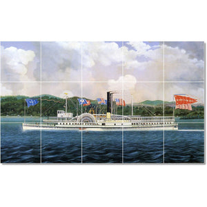 james bard boat ship painting ceramic tile mural p22085