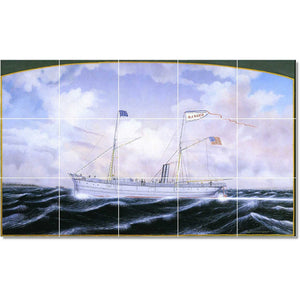 james bard boat ship painting ceramic tile mural p22095