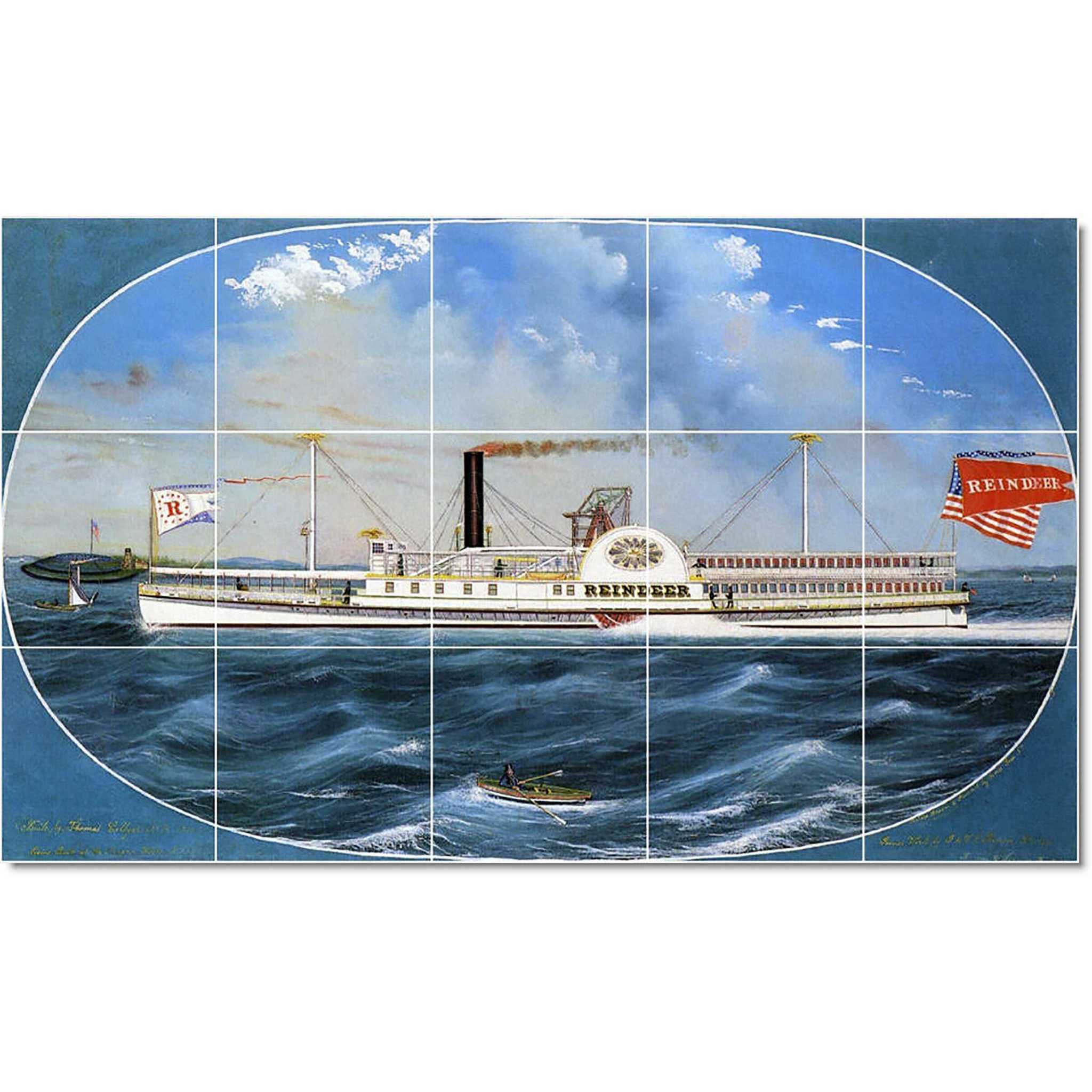 james bard boat ship painting ceramic tile mural p22096