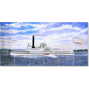 james bard boat ship painting ceramic tile mural p22104