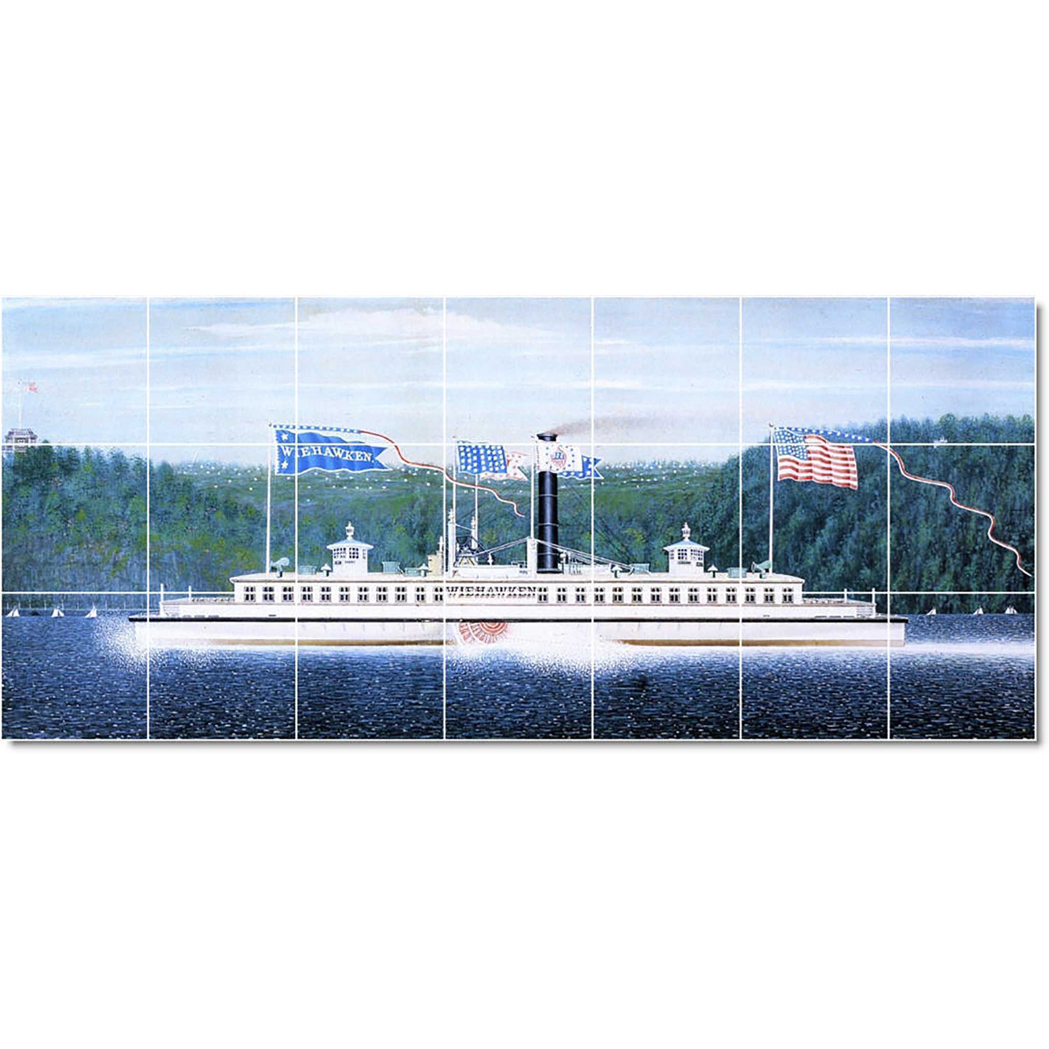 james bard boat ship painting ceramic tile mural p22105