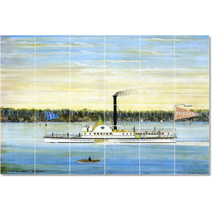 james bard boat ship painting ceramic tile mural p22116