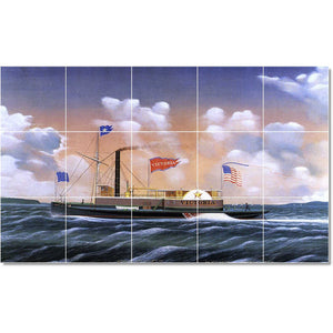 james bard boat ship painting ceramic tile mural p22119
