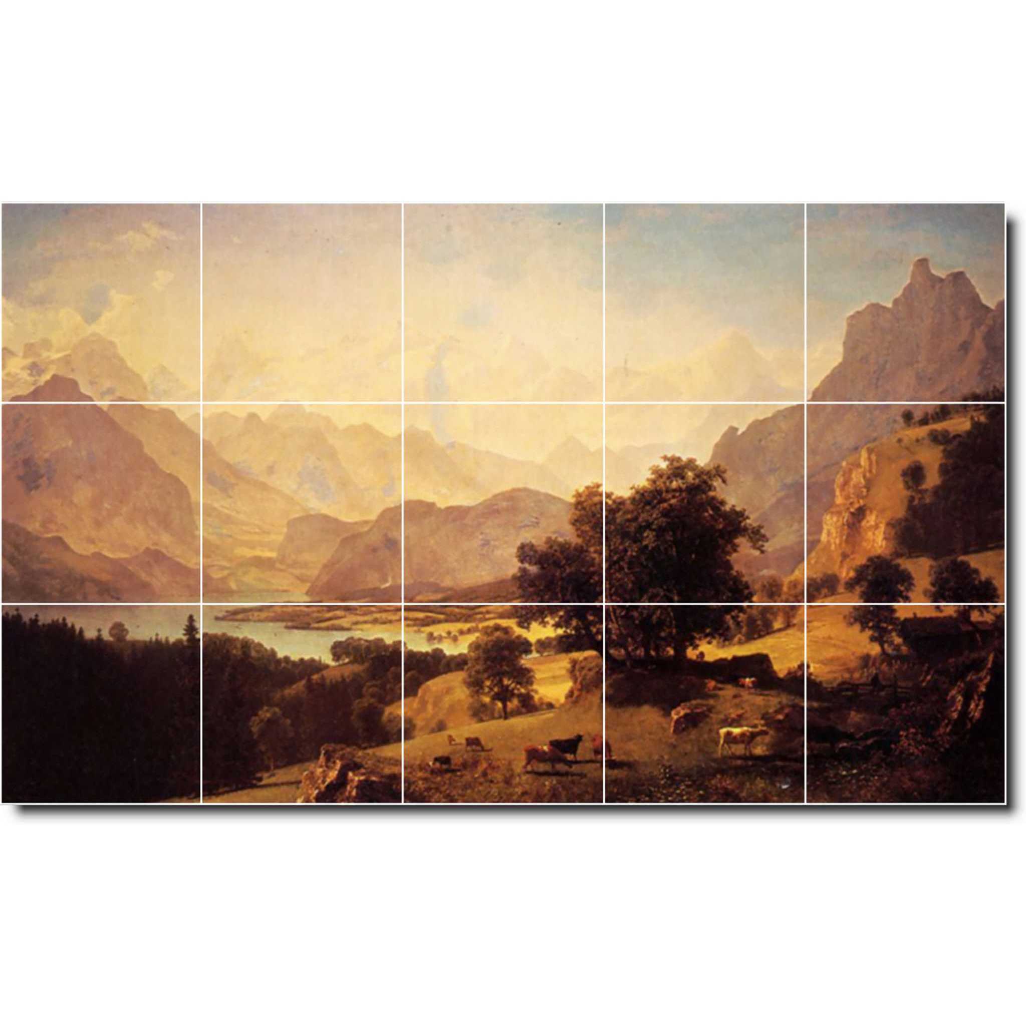 albert bierstadt landscape painting ceramic tile mural p00377