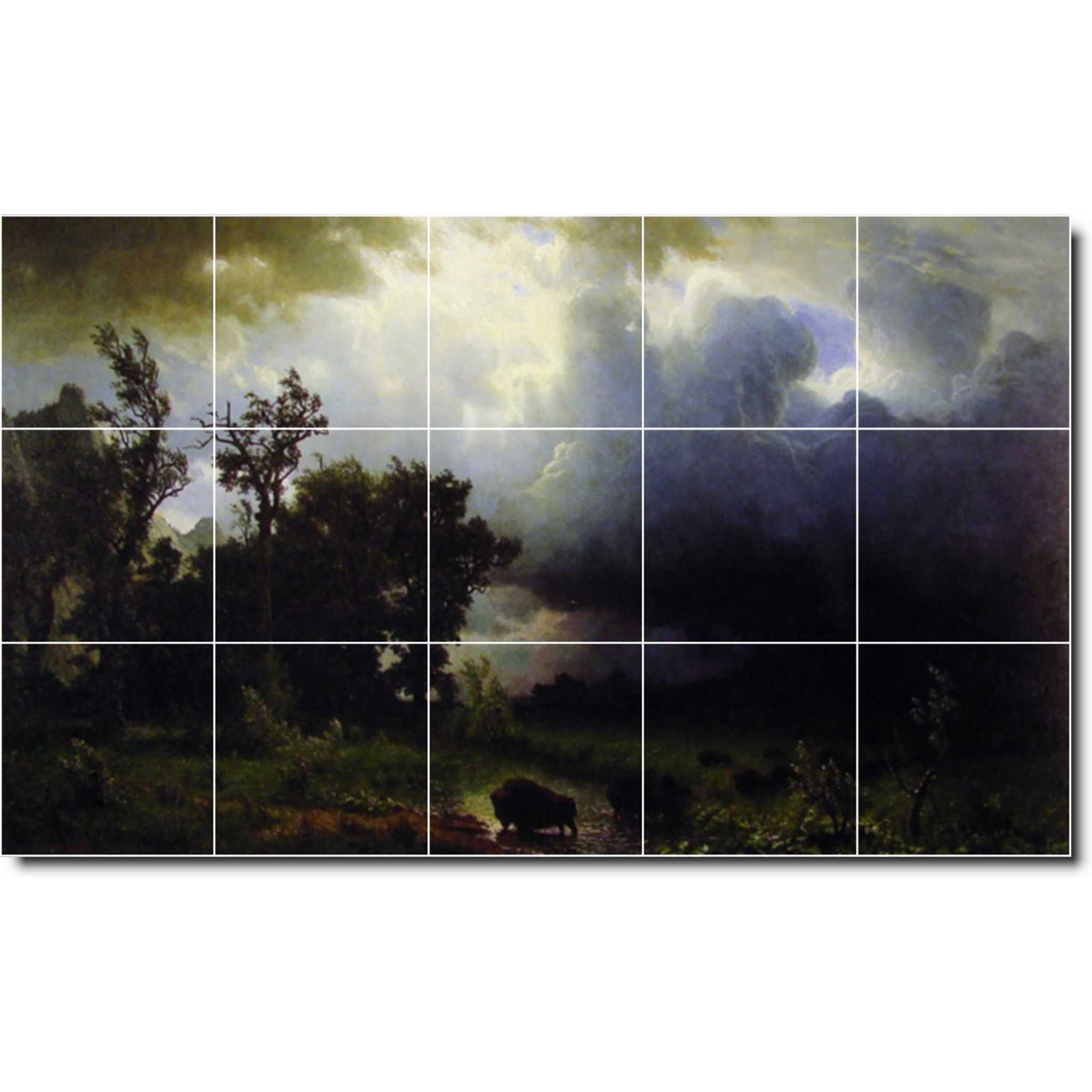 albert bierstadt landscape painting ceramic tile mural p00381