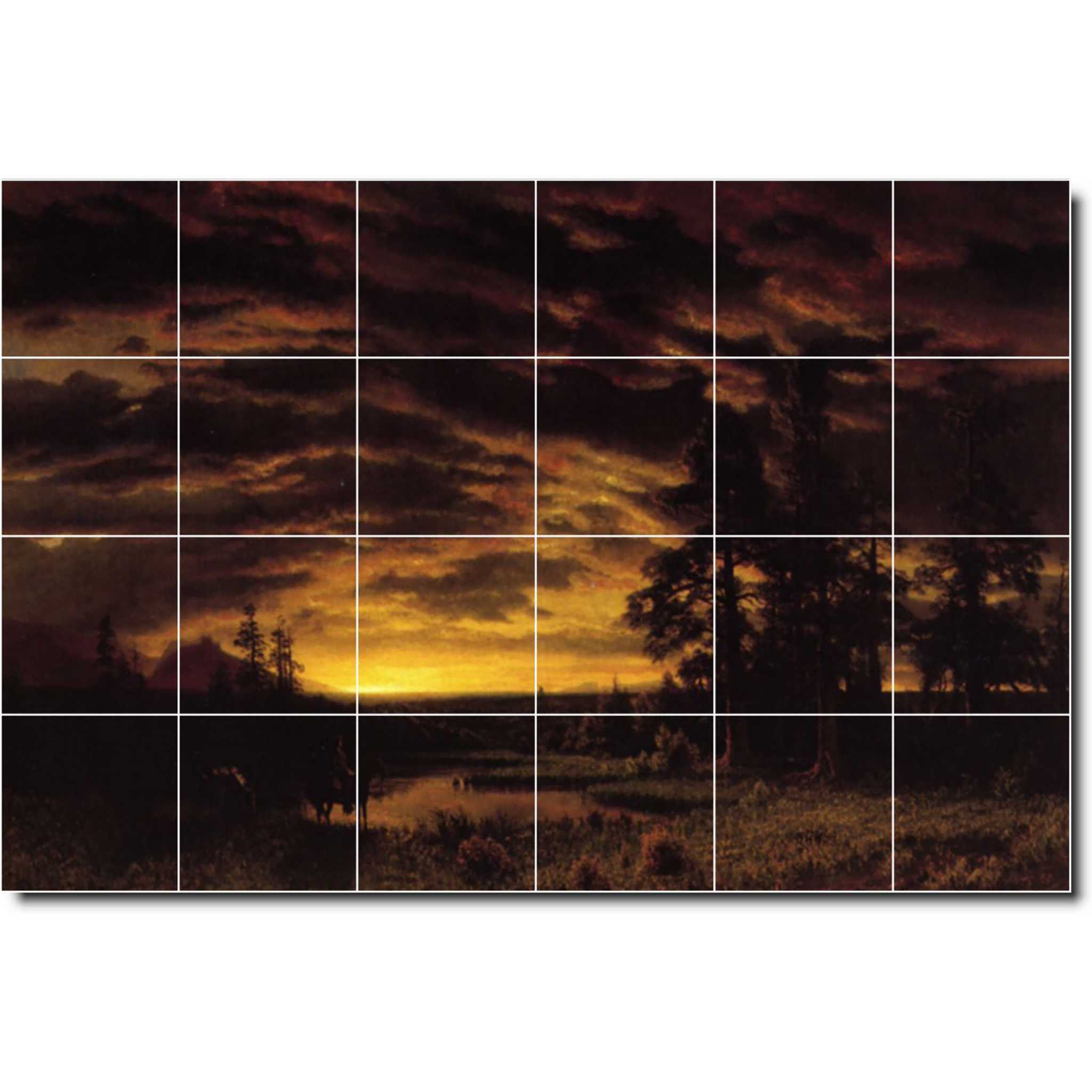 albert bierstadt landscape painting ceramic tile mural p00409