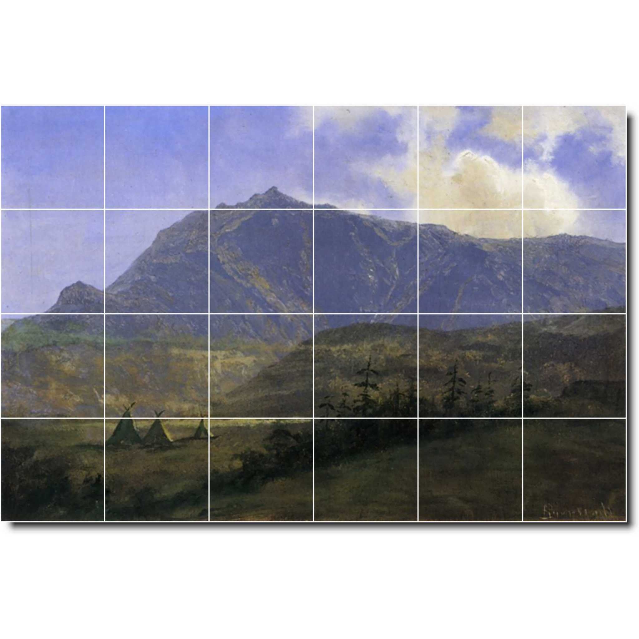 albert bierstadt native american painting ceramic tile mural p00433