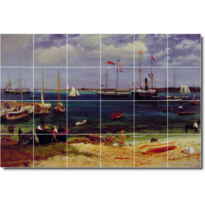 albert bierstadt waterfront painting ceramic tile mural p00476